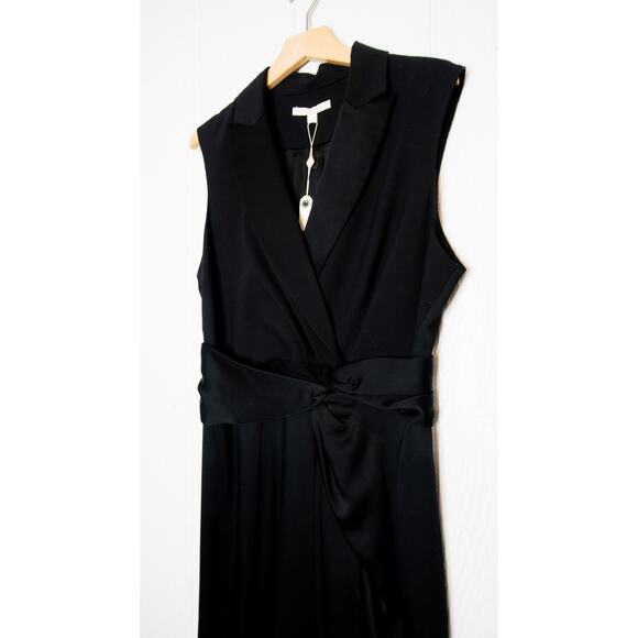 JONATHAN SIMKHAI Black Luxe Satin Twist Dress Size 10 MSRP $695 - Picture 7 of 15